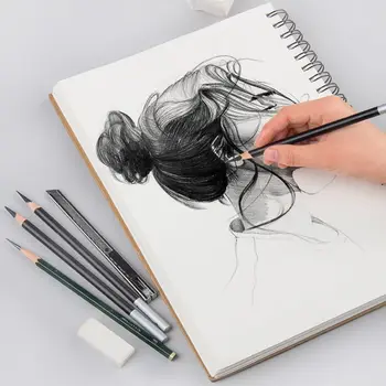 

8K/16K Professional Spiral Coil Painting Sketchbook Double-side Kraft Hard Cover Sketch Paper For Drawing Art Suppliy Stationery