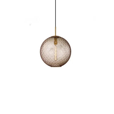 Modern loft glass ball pendant light LED E27 Nordic hanging lamp with 2 colors for living room restaurant bedroom lobby kitchen - Цвет корпуса: seechart