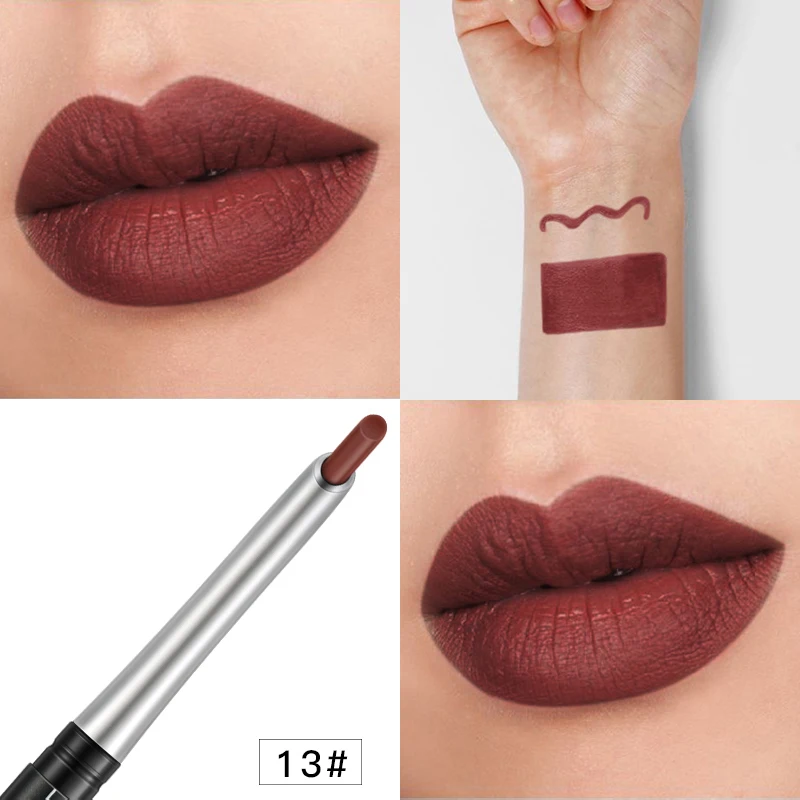 17Colors Portable Natural Long-lasting Waterproof Moisturizing Pencil Lipstick Pen Lip Liner Long Lasting Matte Makeup TSLM1