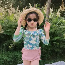 Детский купальный костюм для девочек, г. Купальный костюм Купание костюмы бикини детская одежда новые летние детские купальники Дамские кружевные