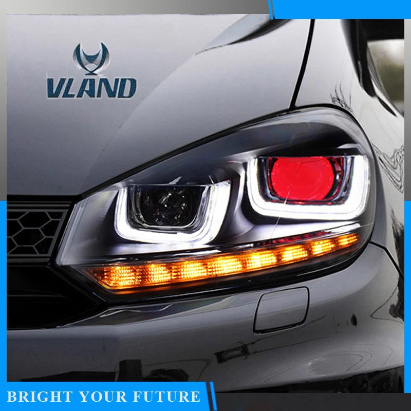 VLAND Front Light For Volkswagen Golf 6 MK6 LED Headlight 2010 2011