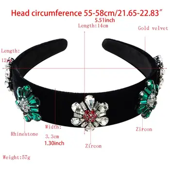

2020 New Women Luxury Jewelry Wide Headband Glitter Rhinestone Decor Hair Hoop Headpiece