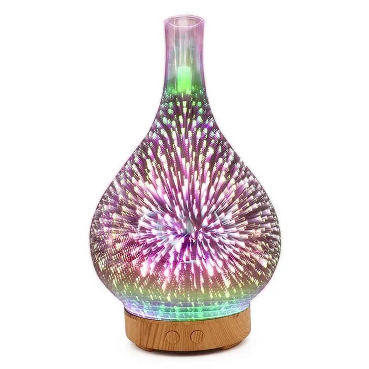 Электрический увлажнитель Stardust масляный диффузор стеклянная цветная ваза увлажнитель домашний 3D мини ароматерапия машина Ночной светильник горячая распродажа - Цвет: AU