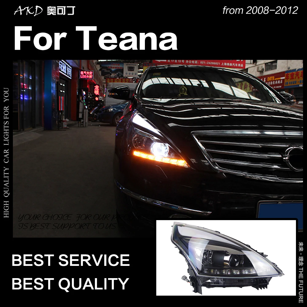 AKD автомобильный Стайлинг фары для Nissan Teana 2008 2012 Altima светодиодный DRL Hid вариант