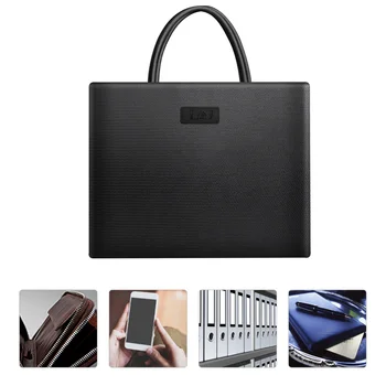 

1PC File Bag Durable Portable Simple Fireproof Waterproof Document Bag File Bag Storage Pouch for Office Travel