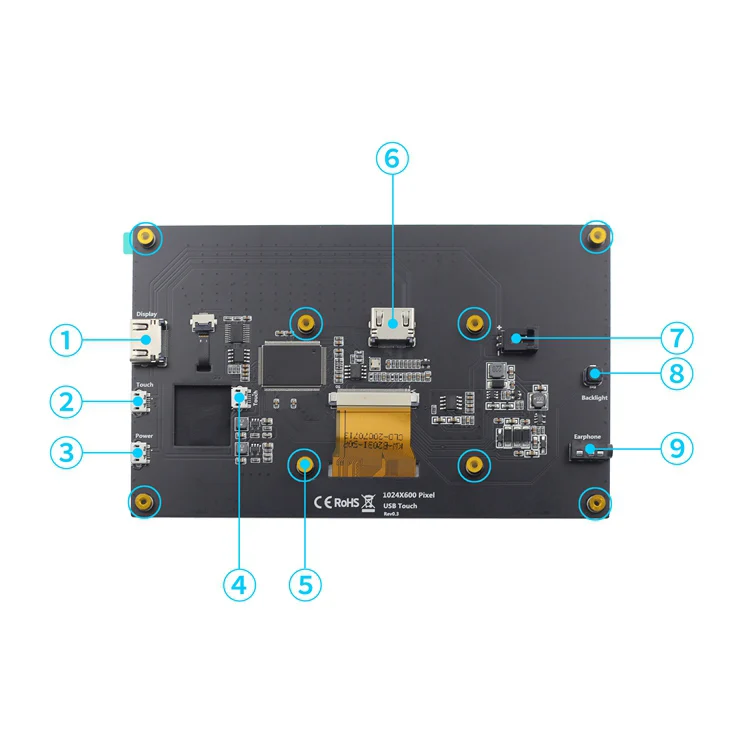 7 cal LCD 1024x600 D wyświetlacz z uchwytem-h pełny kąt widzenia panelu w 178 stopni dla raspberry PI 3B + 4B 3 7 cal LCD 1024x600 D wyświetlacz z uchwytem-h pełny kąt widzenia panelu w 178 stopni dla raspberry PI 3B + 4B 3
