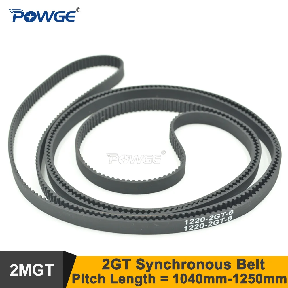Synchronous Belt 2GT Pitch Length 1040 1100 1110 1136 1140 1164 1180 1210 1220 1240 1250 W=6/9mm 1100-2GT