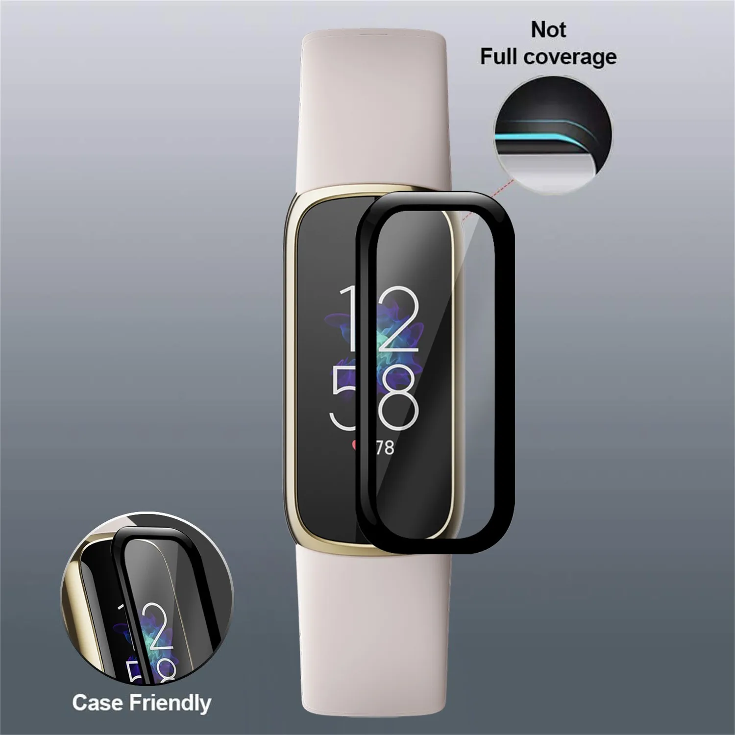 Защитная пленка для смарт-браслета Fitbit Luxe 3D изогнутый Полноэкранный протектор
