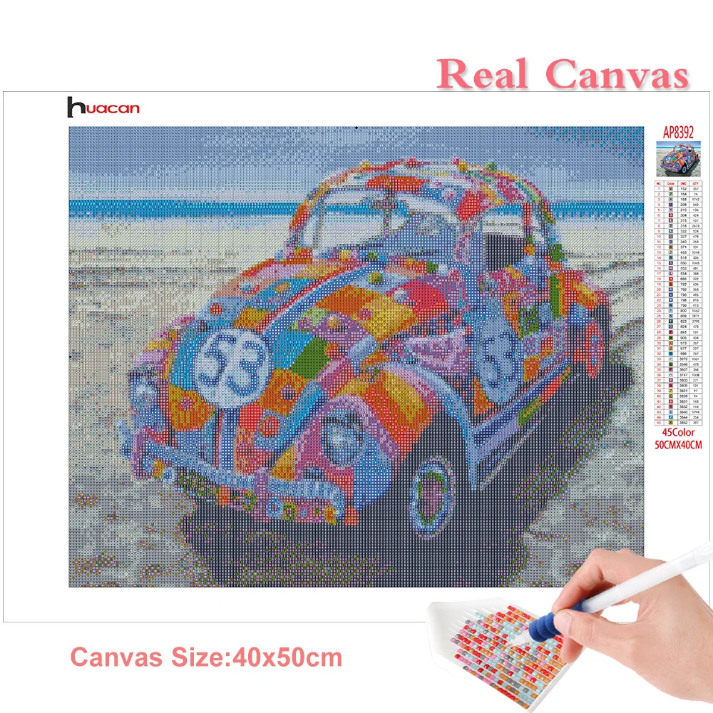 Huacan 5d Full Drill Square Diamond Painting Car Diamond Embroidery Cross-stitch Cartoon Home Decoration Handmade Gift