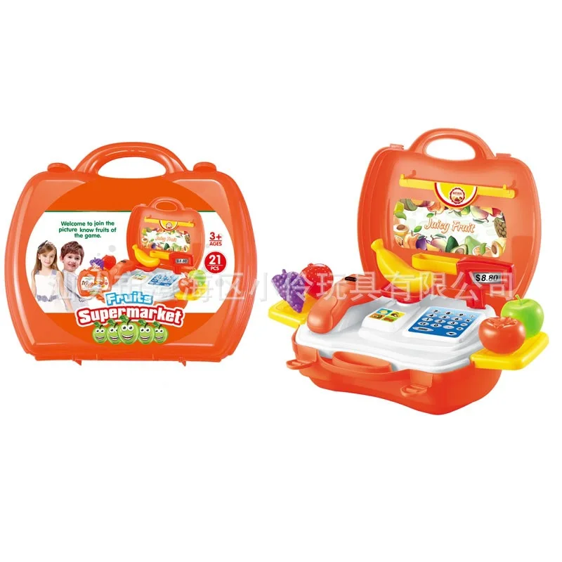 

Children Kitchen Cooking Tableware Tool & Vegetable Supermarket Fruit Play House Suitcase Doctor Toy Set