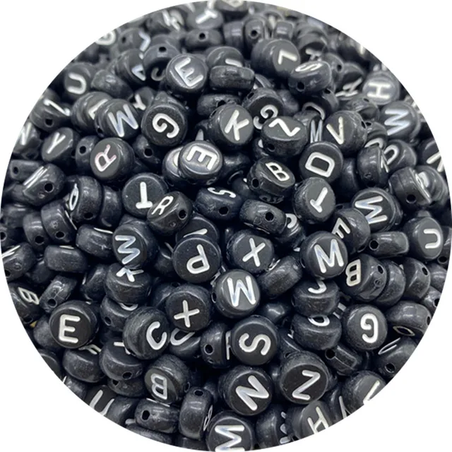 100pcs 6mm Mixed Square Alphabet Letter Beads Charms Bracelet Necklace For Jewelry Making DIY Accessories 34