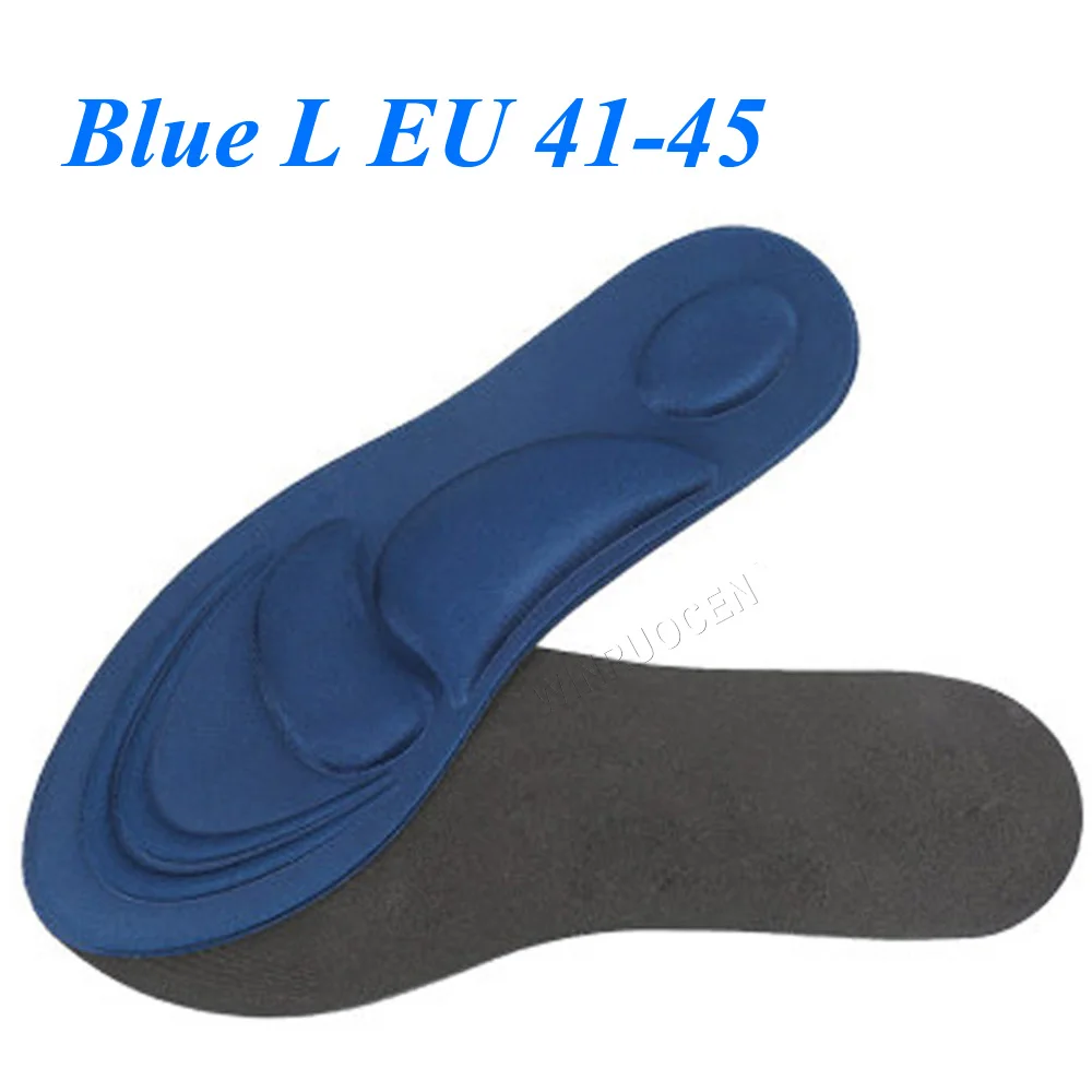 Blue L EU 41-45 Стельки из пены с эффектом памяти, стельки для обуви, массажные губки, спортивные ортопедические стельки, Дышащие стельки для поддержки стопы, стельки для обуви - Цвет: Blue L EU 41-45