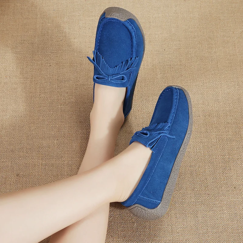 tassel genuine leather shoes women italian fashion vulcanized loafers elegant dress ladies casual flats driving lady moccasins (33)