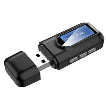 

USB Dongle Bluetooth 5.0 Audio Receiver Transmitter with LCD Display 3IN1 Mini 3.5mm Jack AUX USB Wireless Adapter for TV Car PC