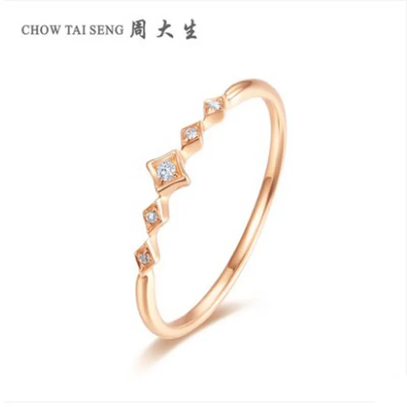 

ZDS diamond ring female real thing counters 18k gold Real diamonds marry Drilling holes Rose women diamond ring