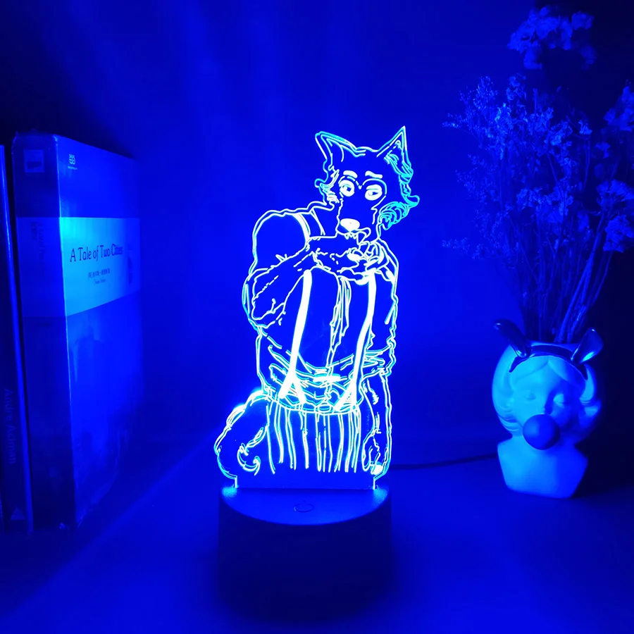 Beastars Legoshi 3D Anime Light Acrylic Lamp - 7-Color Changing Cute Room Decoration