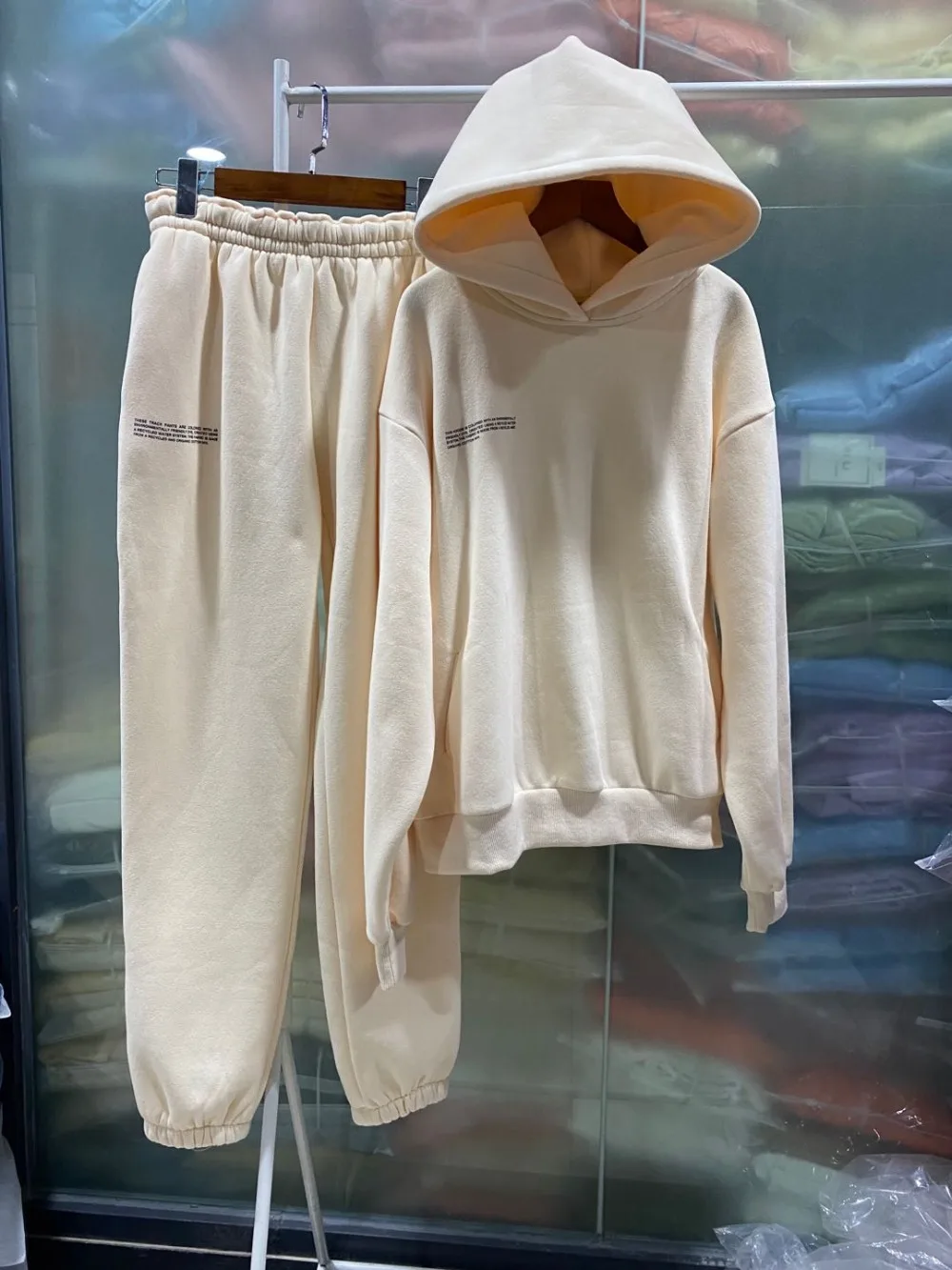 Solid Fleece Hooded Sweatshirts Hoodies Track Pants Joggers Women Children clothes Tracksuits Thick Two Piece Sets Autumn Winter