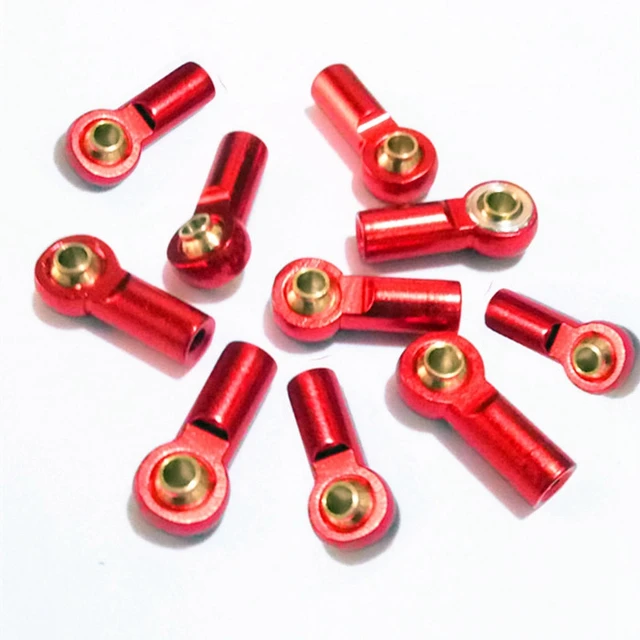 10Pcs M3 Ball Joint Link Bar Rod Seals Ball Head Tie Rod End For 1/10 Rc Truck Car Truck Buggy Red 6