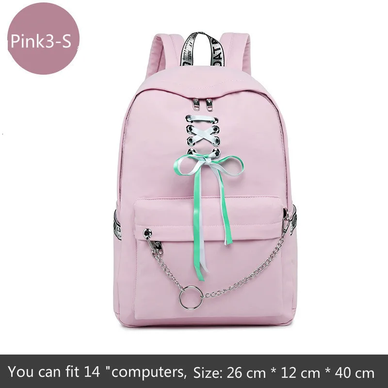 Pink3-S Школьные сумки для подростков девочек мальчиков студентов ноутбук рюкзак женские рюкзаки для Macbook Air Hp lenovo DELL acer Компьютерная сумка Новинка - Цвет: Pink3-S