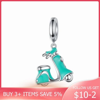 

CodeMonkey Enamel Bike Charm for Bracelet 925 Sterling Silver Electric Bicycles Pendant Fit Women Necklace DIY Jewelry CMC1201