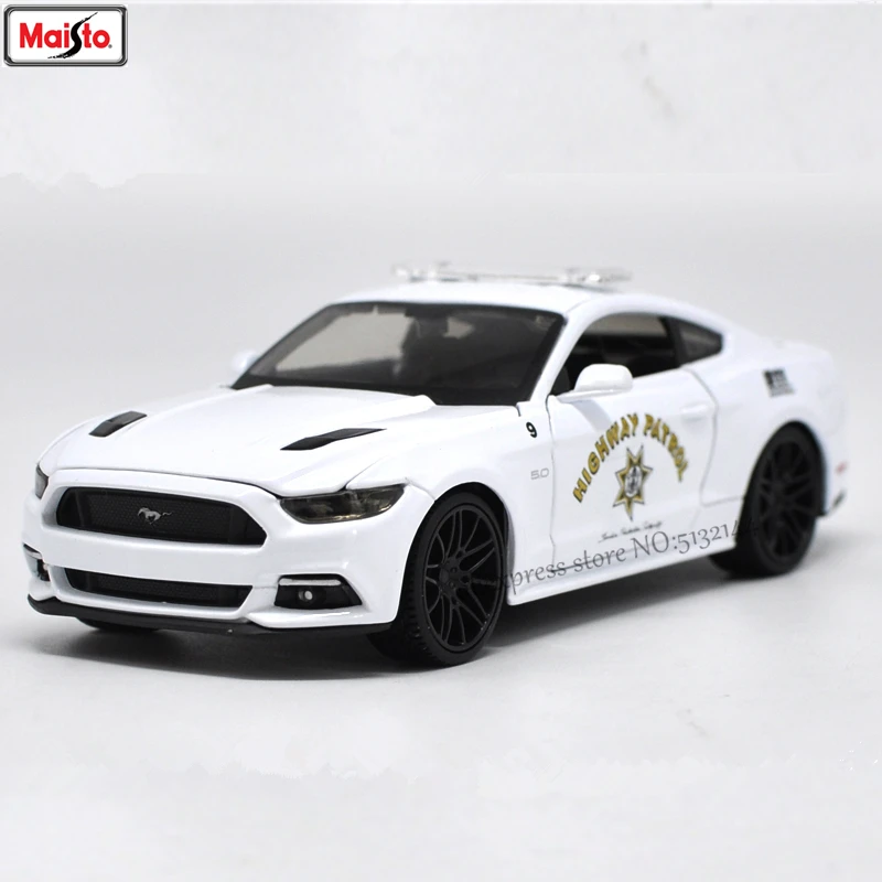 Автомобиль полицейский Maisto 1:24 Ford 2015 Mustang GT Авторизованная модель автомобиля