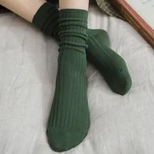 5 пар детских носков Для женщин зимние носки без пятки средней длины носки из хлопка однотонноные; женская теплая обувь с отворотами носки для девочек носки для малышей мягкие носки L511