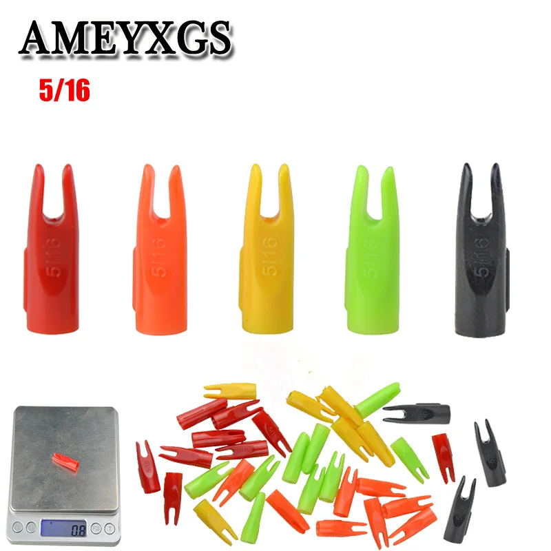

50/100 pc Archery 5/16" Arrow Nock Wood Arrow 8mm Tails Plastic Arrow Nock Hunting Shooting Bow And Arrow Accessory