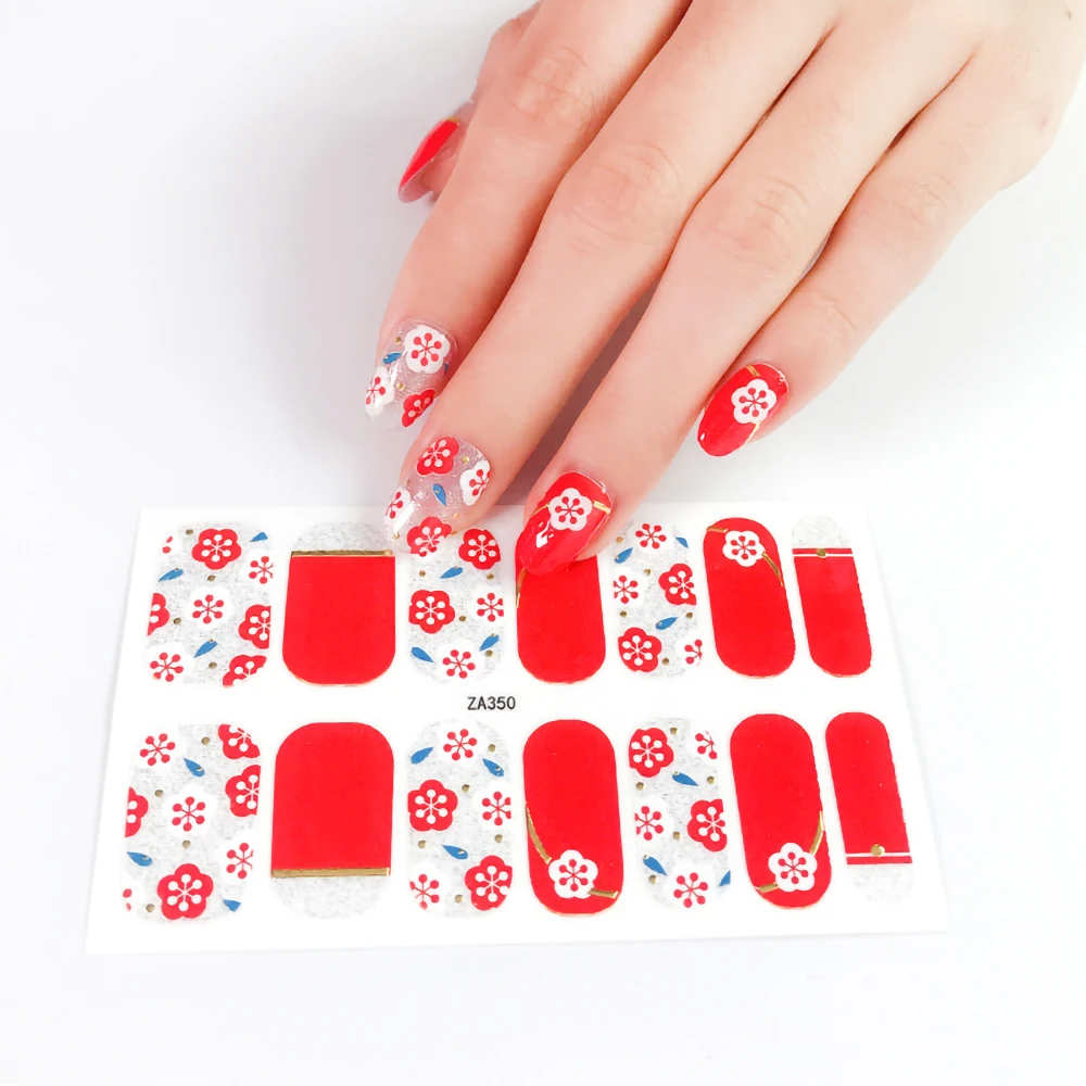 Fake False Nail Art Sticker 3d Bronzing Flower Decals,diamond