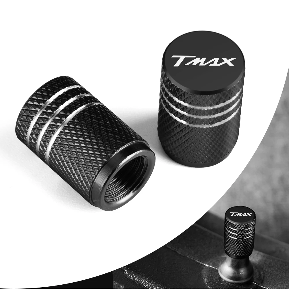 Copertura dei Tappi della valvola dei Pneumatici QASUF per T-Max 500 530 SX DX TMAX 560 X-Max 125 250 300 400 Logo Xmax TMAX Color : TMAX Black