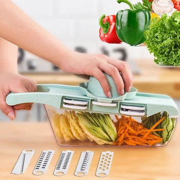 

Potato cutter fruit slicer with 5 Blades Peeler Container Mandoline Slicer Vegetable Slicer onion chopper Kitchen Accessories