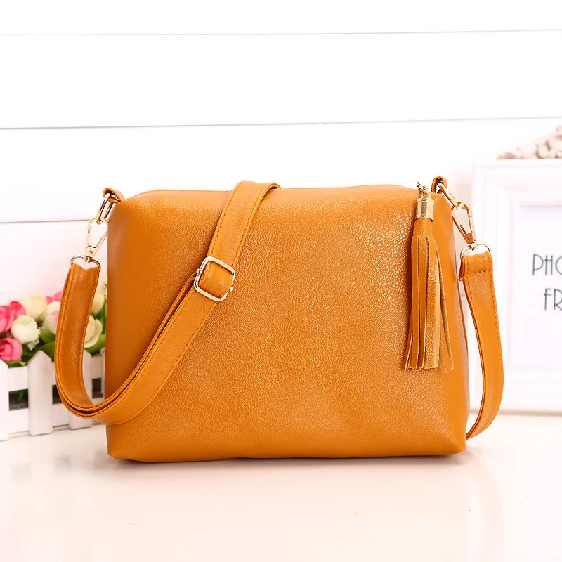 

Bag New Style Solid Color Retro Tassels Single-shoulder Crossbody Bag Travel Square Sling Bag Fashion