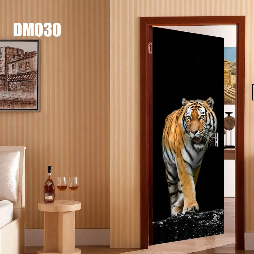 Ретро 3d моделирование книжная полка DIY креативные настенные наклейки старый ремонт двери водонепроницаемый ПВХ самоклеящаяся Съемная наклейка на дверь - Цвет: DM030