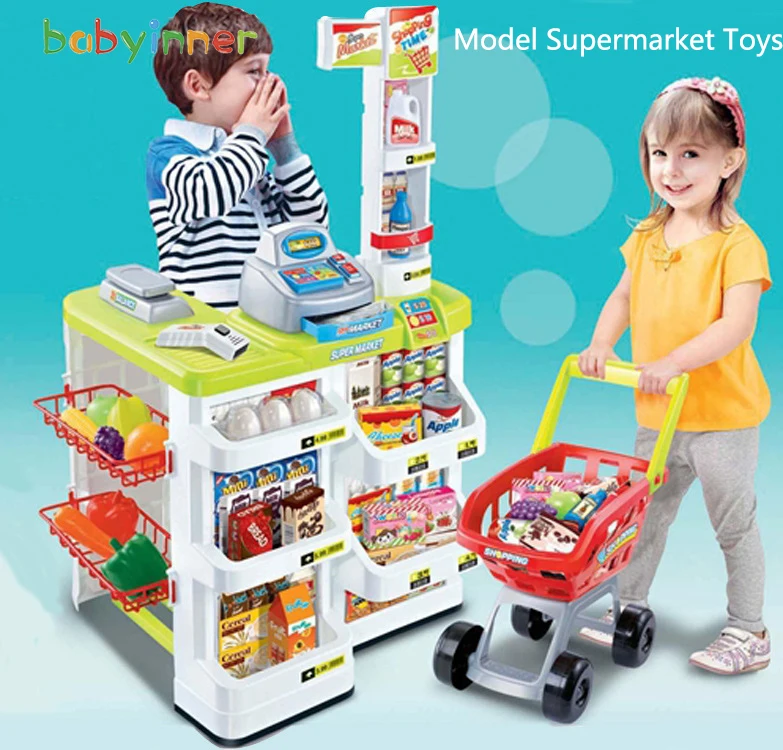 Babyinner ролевые игры модель Супермаркет игрушки с корзина подарок на день рождения