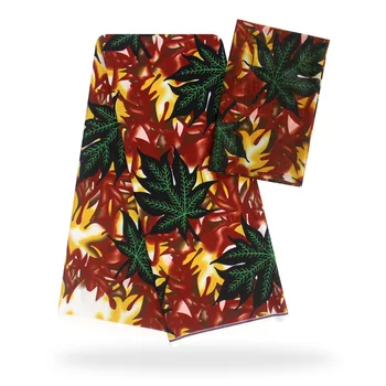 

African Style Printed Satin Silk Fabric with Organza Wax Print Lace for Dress 4yards stain and 2yards Silk Fabric dress yb11-90