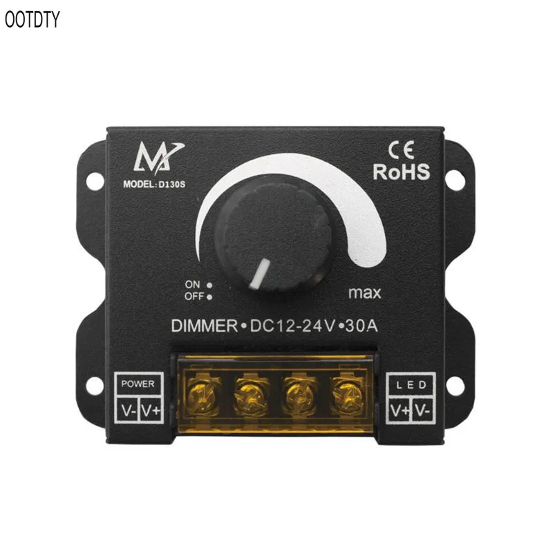 

DC12-24V 30A LED Dimmer High Power Light Controller Switch Knob Regulator for Single Color 5050 3538 5630 LED Strip