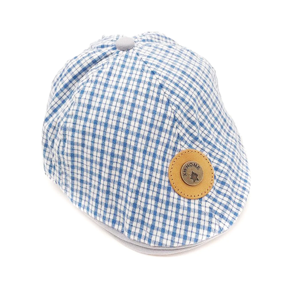 Newborn Baby Plaid Berets Infant Boys Peaked Hats Newest Summer Little Children Accessories Sun Cap Cotton Top Hats