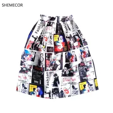 SHEMECOR/Осенняя Женская винтажная Плиссированная Юбка-миди с цветочным принтом и цветочным принтом в стиле Хепберн