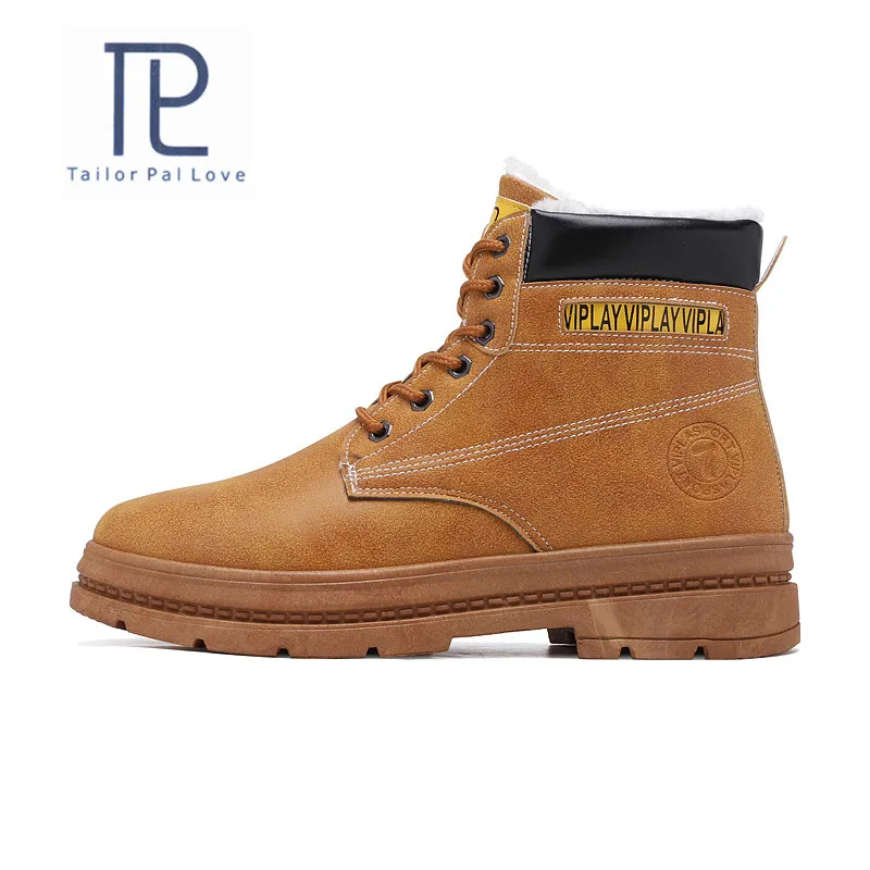 Мужские ботинки модная очень теплая зимняя обувь уличные мужские повседневные