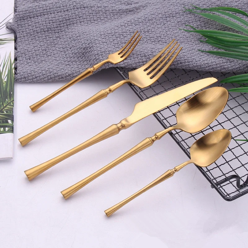 Cutlery Knives Sets Spoons Forks and Knives 18/10 Stainless Steel Western Kitchen Food Tableware Dinner Set