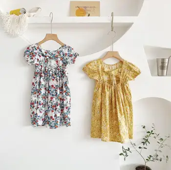 

2020 new girls printed dress summer cotton fashion girls dresses 1-7 years HO544