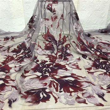 

2019 5 yards exclusive African lace embroidery lace French tulle lace fabric sewing garment fabric with lots of sequins xc66-166