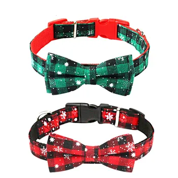 

Christmas Bow Tie Dog Collar For Small Medium Large Dogs Cats Soft Adjustable New Year Puppy Dog Collar Pet BowKnot Collar