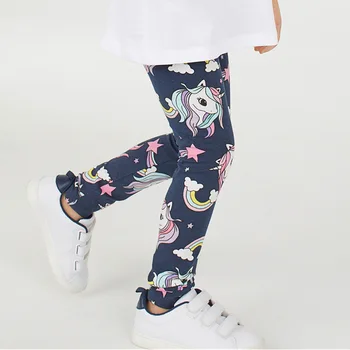 

10 Styles New Fashion Spring Kids Soft Korean Style Pencil Pants Girls Unicorn Leggings Cartoon Children Trousers for Girls 2-7T