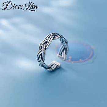 

New 100% Real 925 Sterling Silver Twist Rings For Women Big Finger Rings For Unisex Jewelry Men