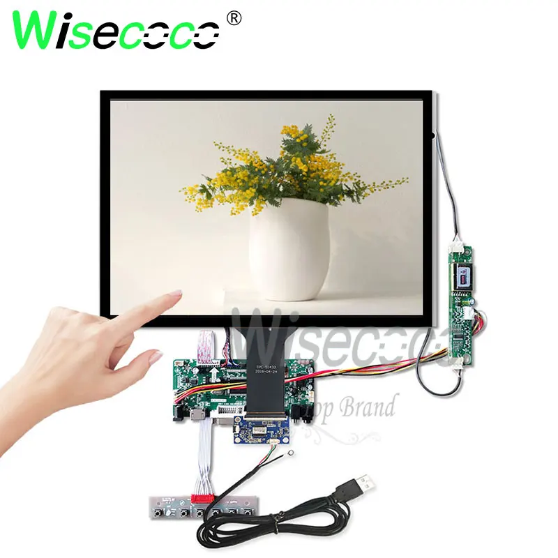 Wiscoco 15 дюймов ЖК сенсорный экран антибликовый дисплей с LVDS VGA hdmi драйвер платы для промышленного