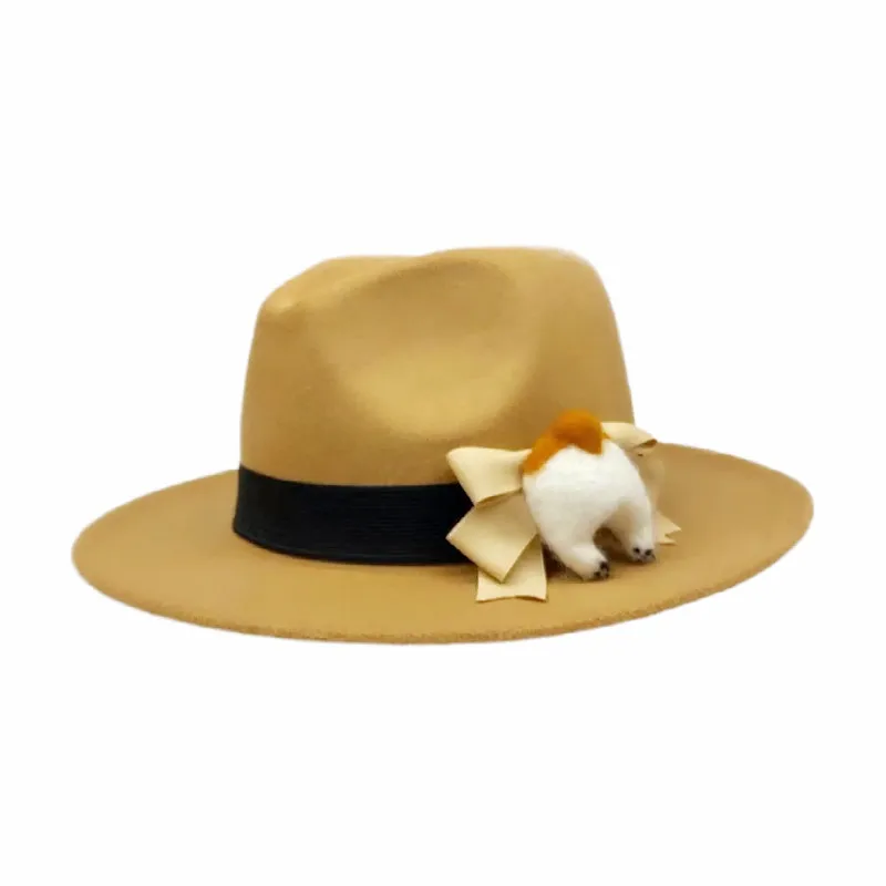 

Women Kawaii Cowboy Hat Fedora Jazz Hat Sweet Trilby Party Formal Panama Cap Dress Hat Cowboy