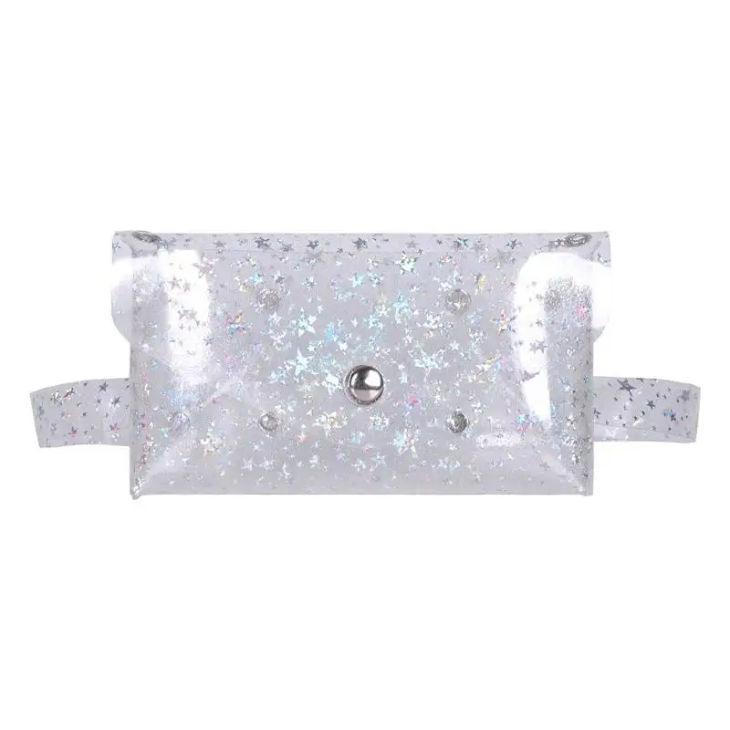 Маленькая ПВХ поясная сумка Прозрачная поясная сумка женская новая модная супер мини прозрачная поясная сумка прозрачная звезда сумка-мессенджер для телефона - Цвет: White