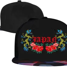 Мужские и женские бейсболки с принтом японского дракона, регулируемые бейсболки в стиле хип-хоп с плоским носком