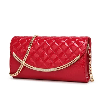 

Summer Women Shoulder Bag Chain Flap Designer Handbags Rhombus Pattern Clutch Bag Ladies Messenger Bags Red 2019 New