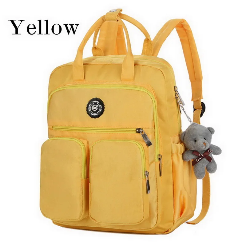 MoneRffi, женский рюкзак, водонепроницаемый, нейлон, мягкая ручка, твердый, мульти-карман, для путешествий, на молнии, Mochila Feminina, Sac A Dos, школьные сумки - Цвет: yellow